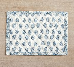 Sophia Block Print Quilted Placemats - Set of 4