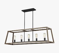 Buford Iron &amp; Wood Linear Chandelier (50")