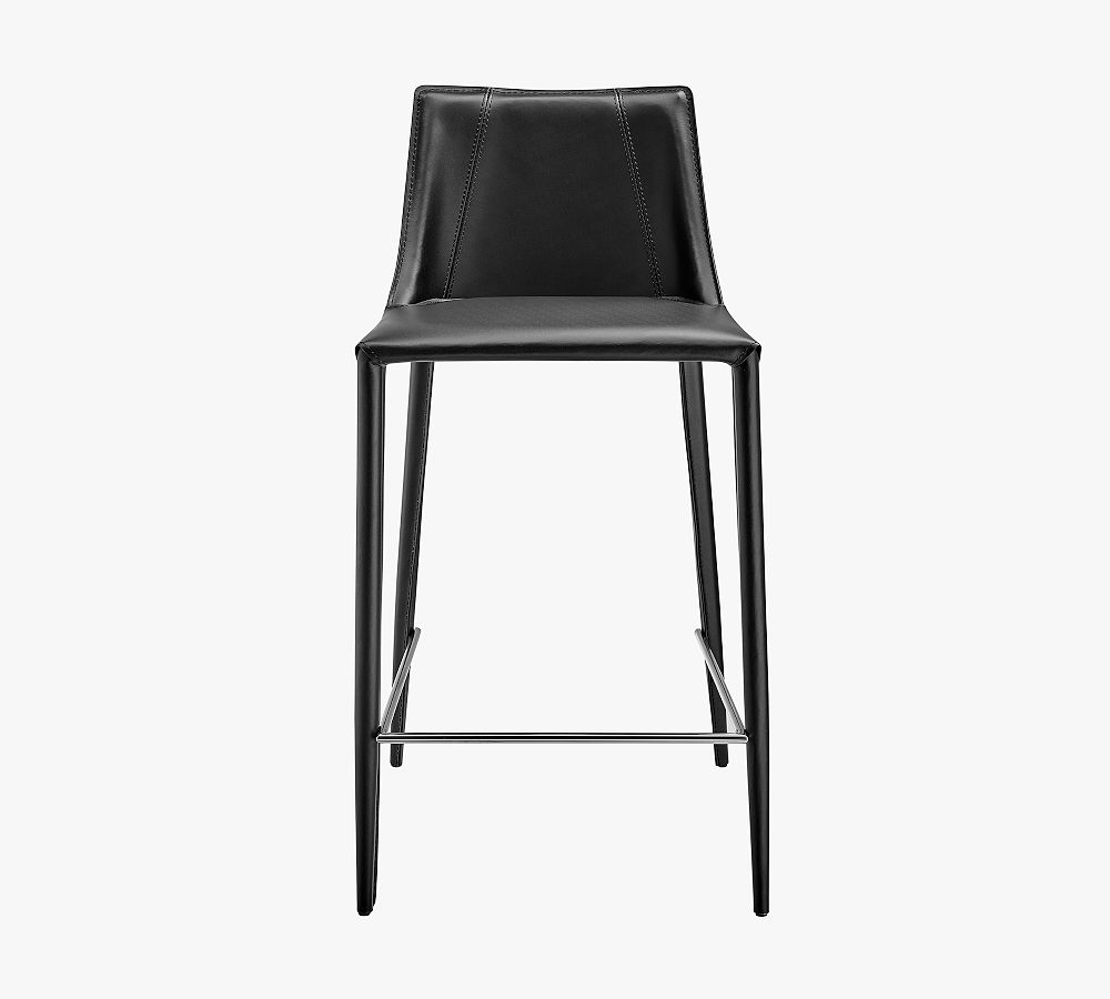 Hillside Leather Counter Stool by Pottery Barn