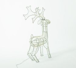 Lit Silver Reindeer - Set of 4