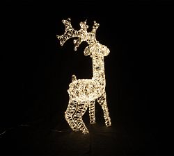 Lit Silver Reindeer - Set of 4