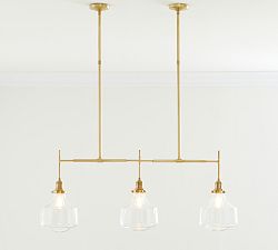Schoolhouse Glass Linear Chandelier (43")