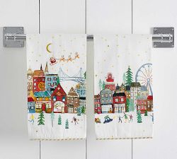 Christmas in the City Hand Towels - Set of 2