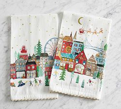 Christmas in the City Hand Towels - Set of 2