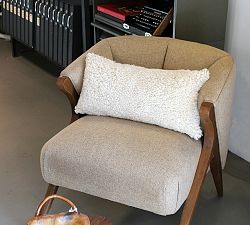 Illya Shortwool Curly Sheepskin Lumbar Pillow