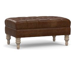 Martin Small Leather Ottoman