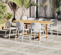 Nassau 7-Piece Teak Oval Dining Table Set