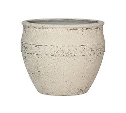 Open Box: Elena Handcrafted Ficonstone Indoor/Outdoor Planter, 18&rdquo; Beveled Cylinder - Chalk White