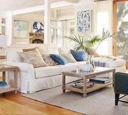 PB Comfort Roll Arm Slipcovered 3-Piece Bumper Sectional (108")