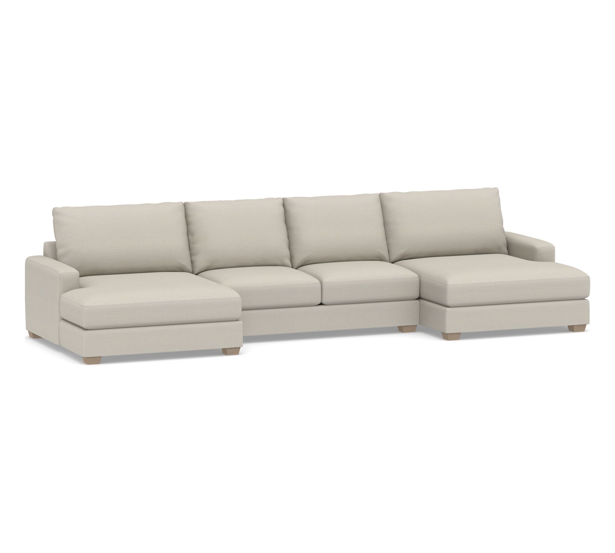 Canyon Square Arm Double Chaise Sectional (152"&ndash;206")