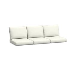 Tulum 3pc - 3 Chair Sect. Outdoor Cushion Cover, High Performance Canvas; White