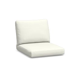 Tulum Armless Chair/RA/LA Outdoor Cushion Cover, High Performance Canvas; White