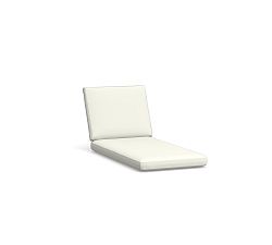 Indio Outdoor Cushion Single Chaise, High Performance Canvas; White