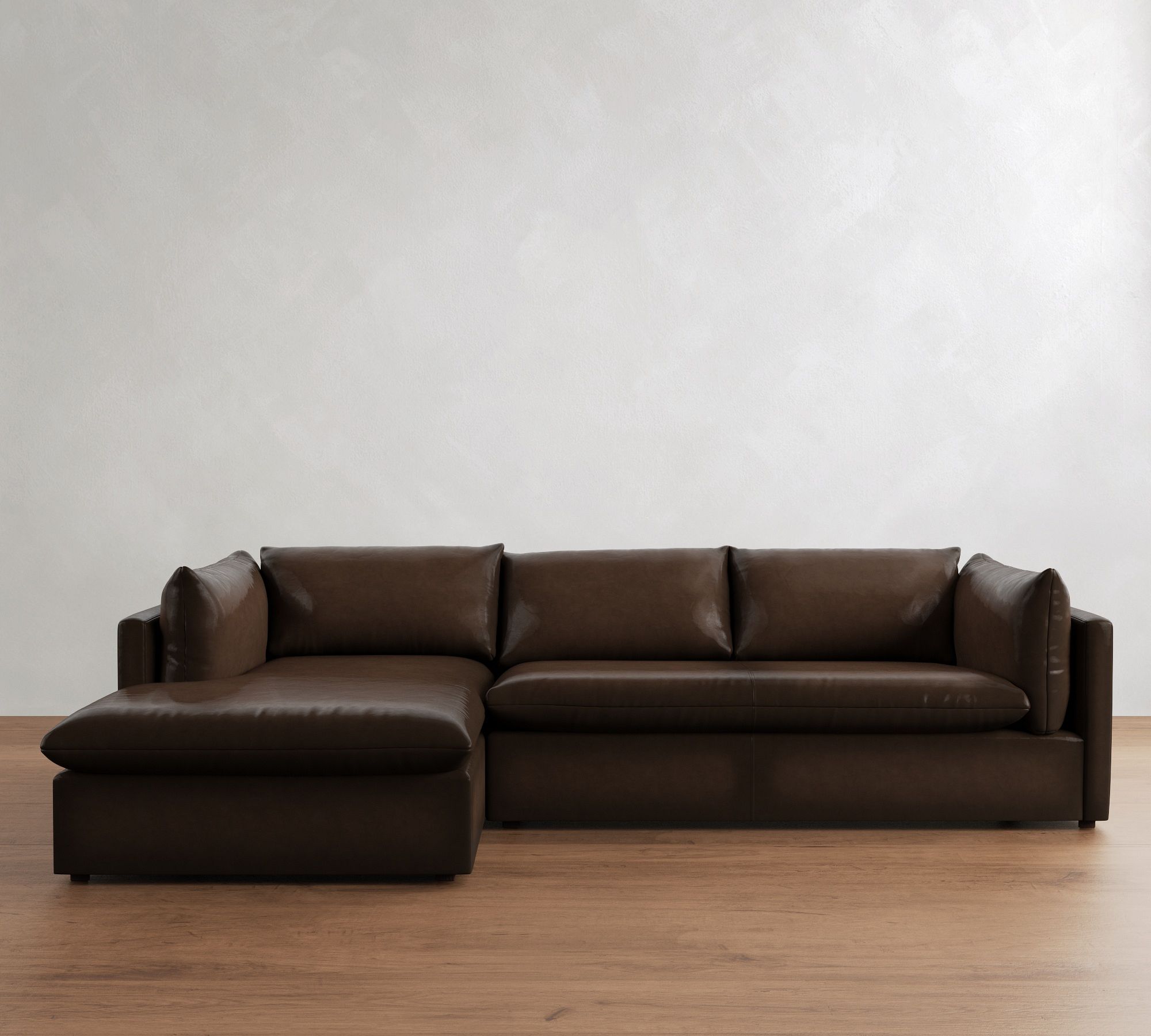 Palmetto Leather Chaise Sectional (121") - thumbnail 9