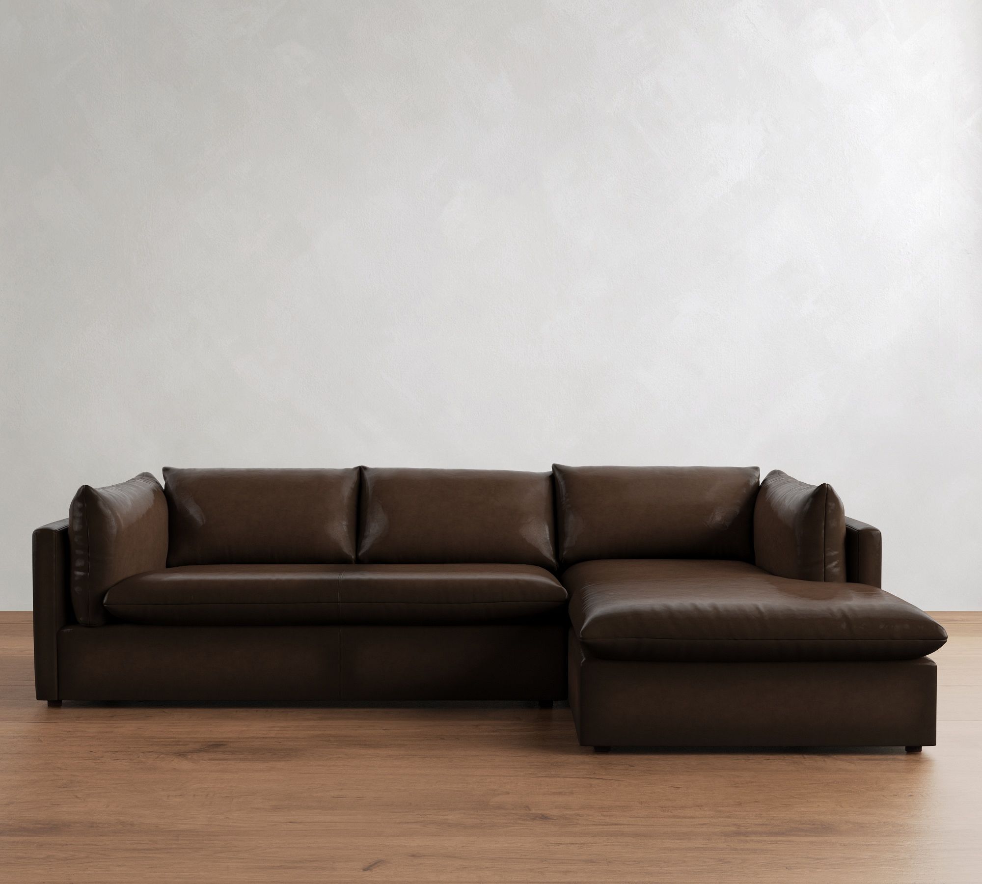 Palmetto Leather Chaise Sectional (121") - thumbnail 7