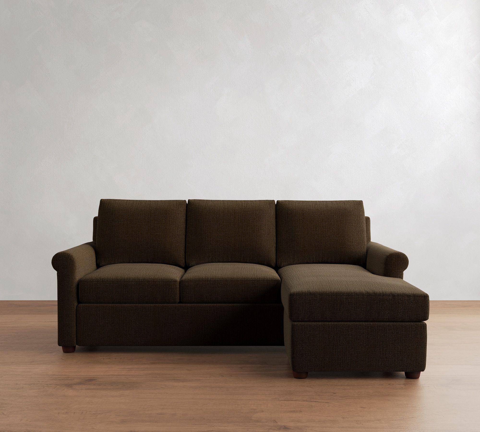 Cameron Modern Roll Arm Reversible Sleeper Chaise Sectional (88")