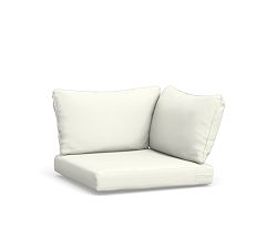 Torrey Outdoor Sectional Cushion Cover Corner, High Performance Canvas; White
