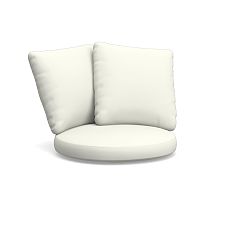 Tulum Papasan Outdoor Cushion Cover, High Performance Canvas; White