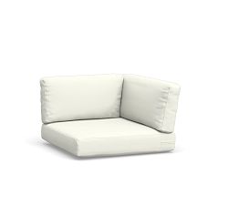 Huntington Outdoor Sectional Cushion Cover Corner Square Arm, High Performance Canvas; White