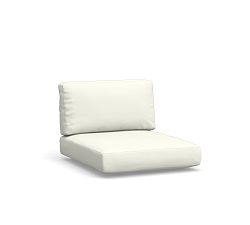 Huntington Outdoor Sectional Cushion Cover Armless Chair Slope Arm, HP Canvas; White