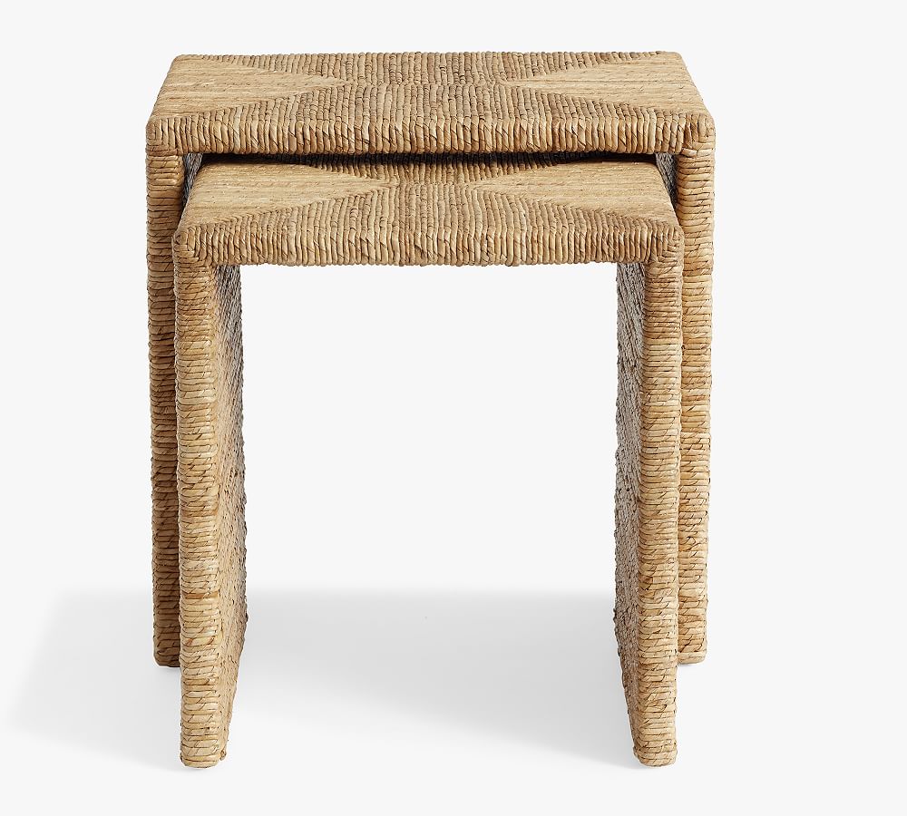 Malibu Rectangular Woven Nesting Tables - Natural