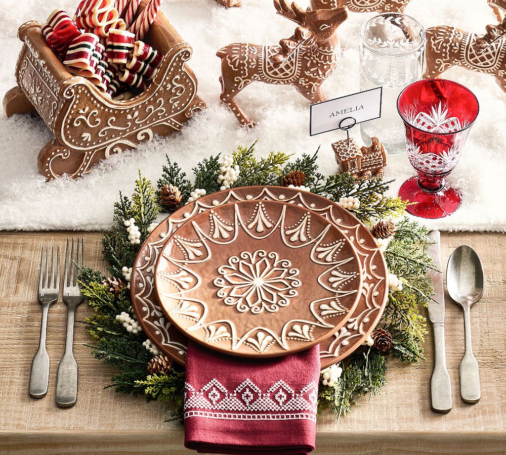 Gingerbread Stoneware Salad Plates - Set of 4