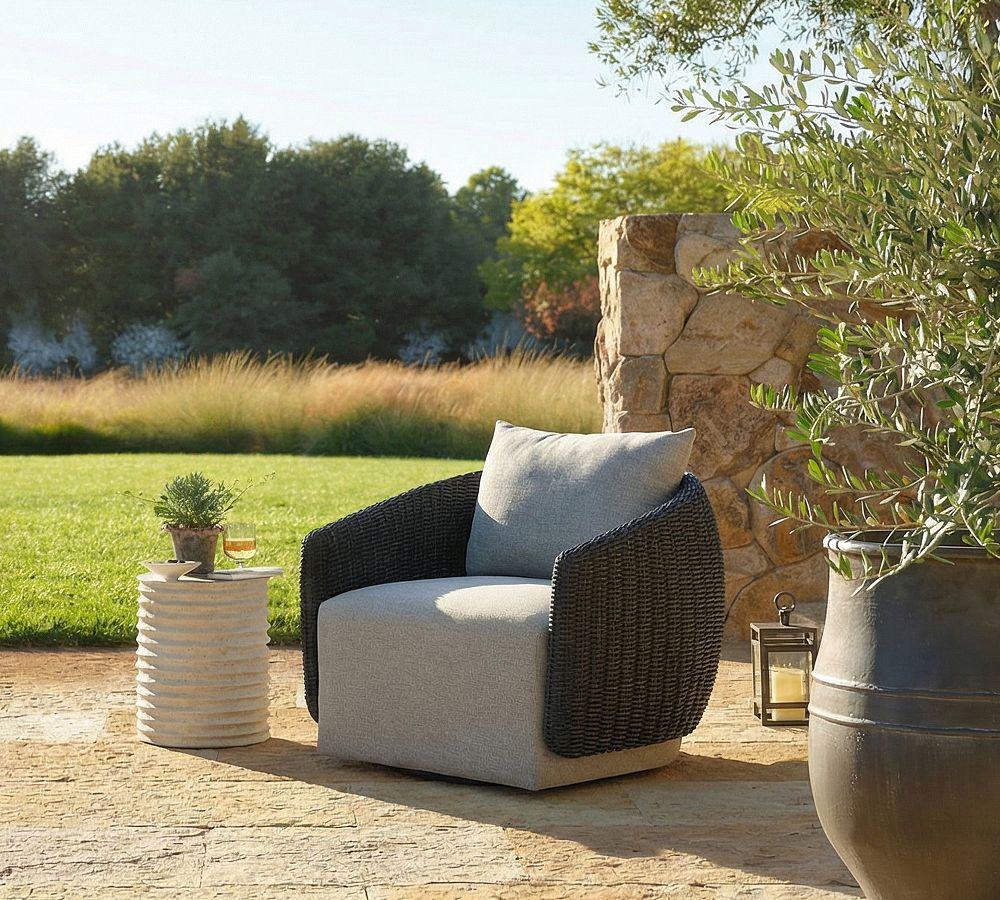 Malone Wicker Swivel Outdoor Lounge Chair by Pottery Barn