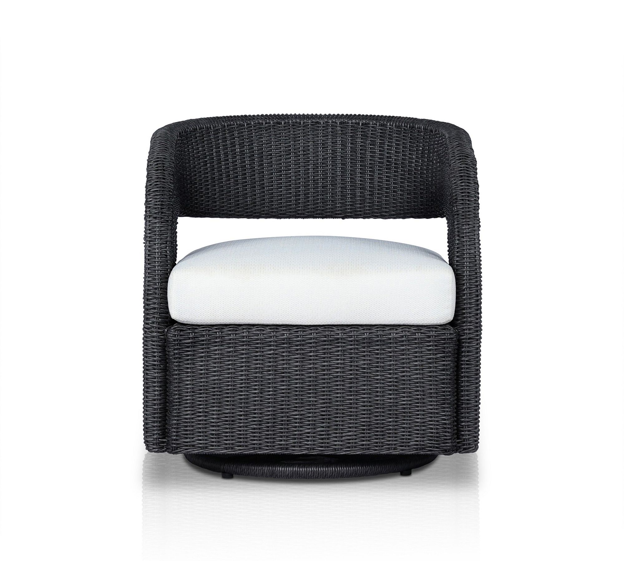 Encinitas Wicker Outdoor Curved Swivel Lounge Chair (27")