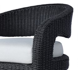 Encinitas Wicker Outdoor Curved Dining Armchair