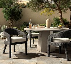 Encinitas Wicker Outdoor Curved Dining Armchair