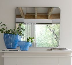 Handfinished Elemental Antique Mercury Glass Mirror