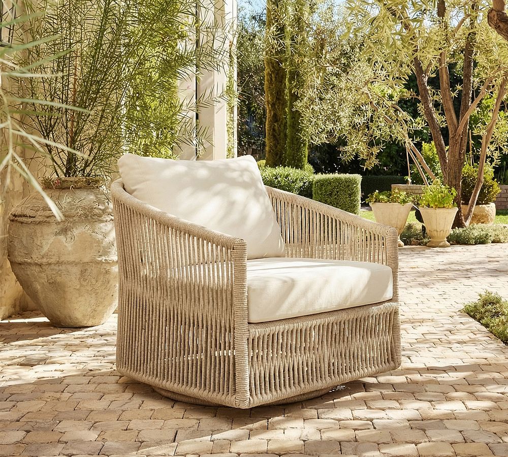 Darley Rope Swivel Outdoor Lounge Chair by Pottery Barn