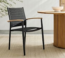 Beech Outdoor Stackable Dining Armchairs - Set of 2