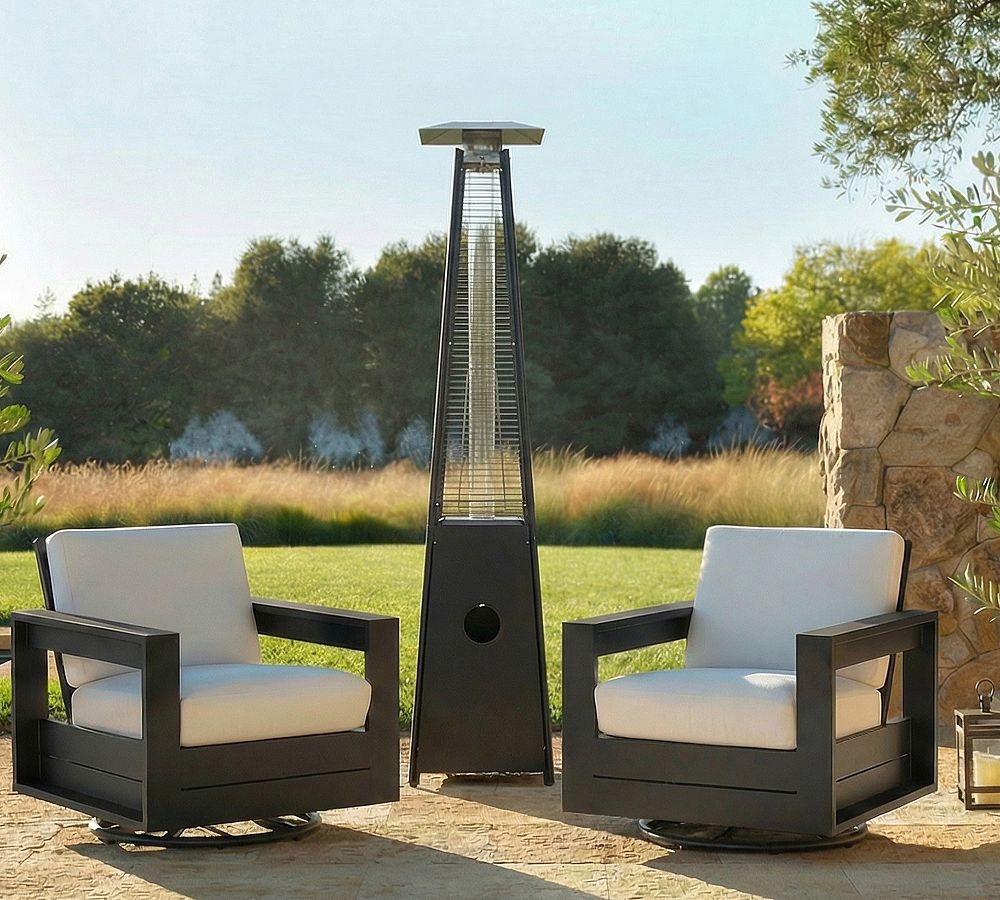 Standing Outdoor Glass Tube Patio Heater - Matte Black