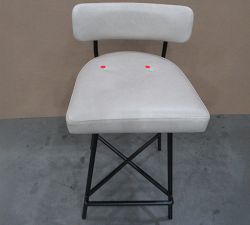 Open Box: Maison Leather Low Back Swivel Counter Stool (24") - Statesville Pebble, Bronze