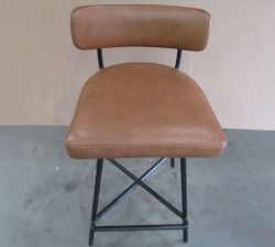 Open Box: Maison Leather Low Back Swivel Counter Stool (24") - Vintage Caramel, Bronze