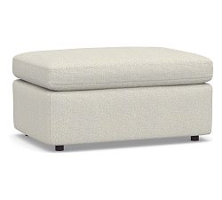 Open Box: Dream Upholstered Ottoman - Performance Heathered Basketweave Dove