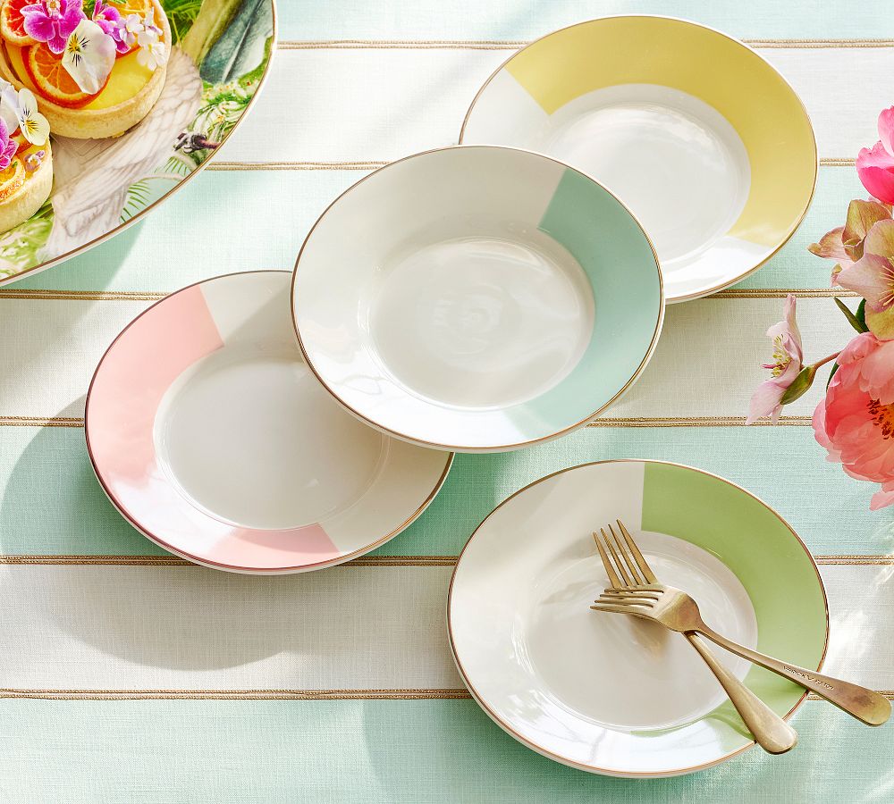 Cynthia Rowley Colorblock Stoneware Salad Plates - Mixed Set of 4 by Pottery Barn