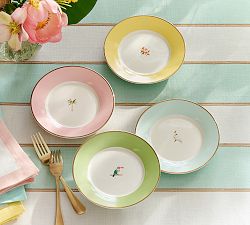 Cynthia Rowley Icon Stoneware Appetizer Plates - Mixed Set of 4