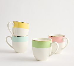 Cynthia Rowley Icon Stoneware Mugs - Mixed Set of 4