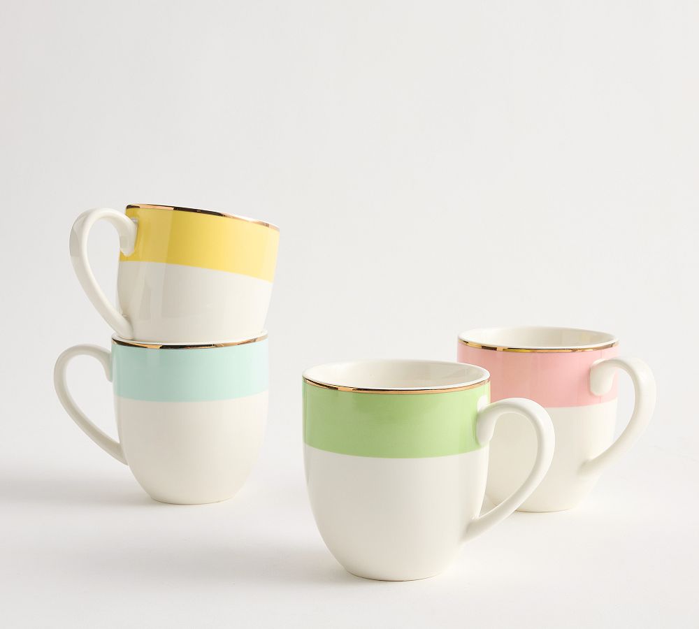 Cynthia Rowley Icon Stoneware Mugs - Mixed Set of 4 by Pottery Barn