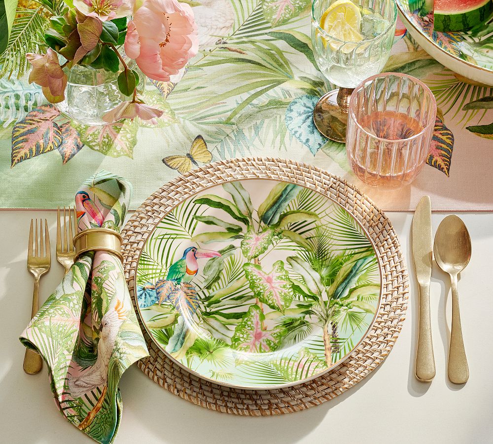Cynthia Rowley Tropical Toucan Stoneware Dinner Plates - Set of 4 by Pottery Barn