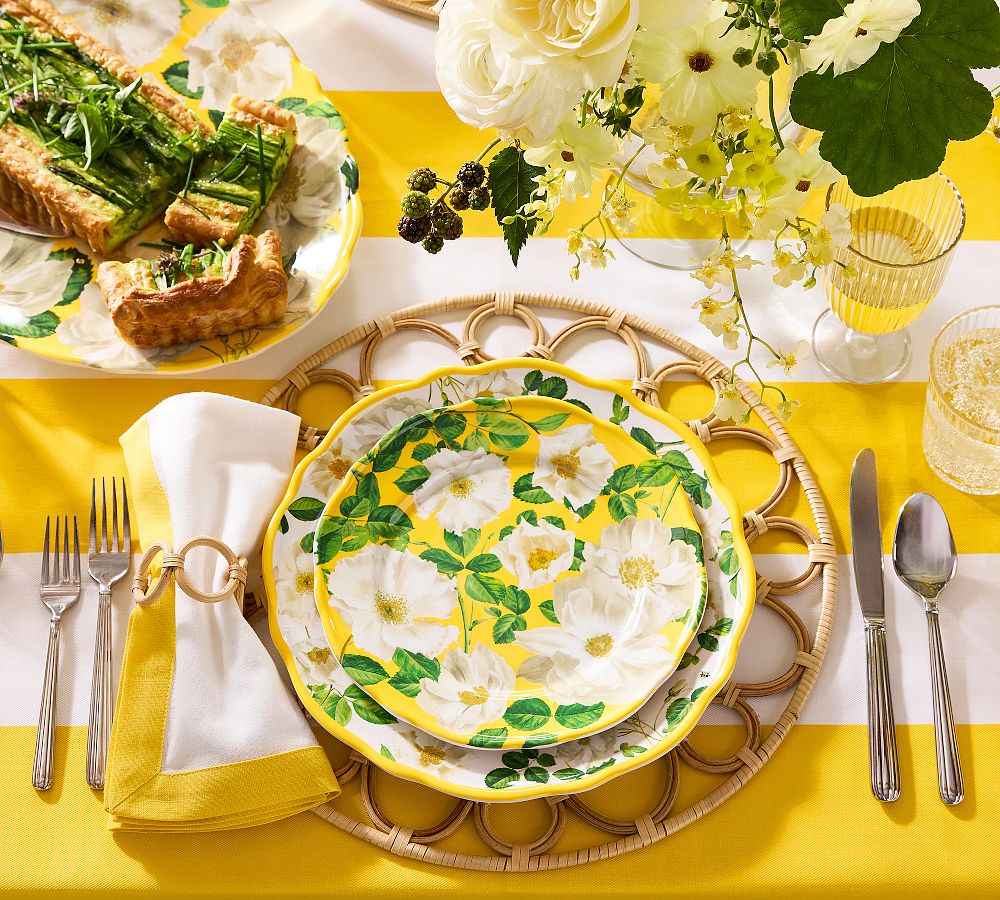 Monique Lhuillier Riviera Floral Melamine Salad Plates - Set of 4 by Pottery Barn