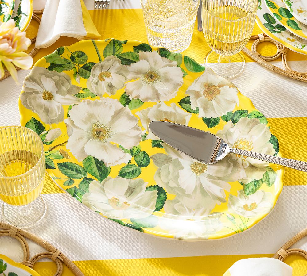 Monique Lhuillier Riviera Floral Melamine Serving Platter by Pottery Barn