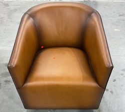 Open Box: Baldwin Leather Swivel Chair - Burnished Bourbon