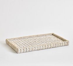 Open Box: Capitola Handwoven Seagrass Tray, Rectangle - Whitewash