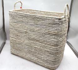 Open Box: Coil Basket, Tall Rectangular (24"W x 22"H) - White Wash