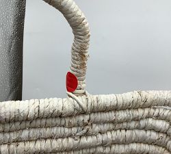 Open Box: Coil Basket, Tall Rectangular (24"W x 22"H) - White Wash