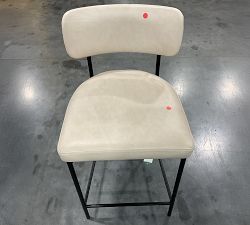 Open Box: Maison Leather Counter Stool (24") - Statesville Pebble, Antique Bronze