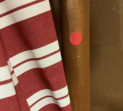 Open Box: Premium 9' Round Outdoor Patio Umbrella, Eucalyptus Tilt Frame​ - High Performance Stripe Vintage Stripe Cherry